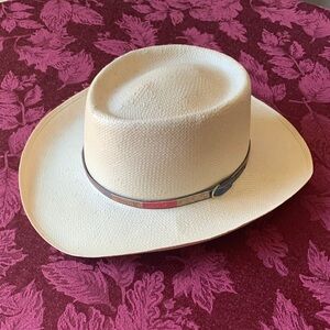 Stetson 4X Shantung Hat with Red, Blue & Brown Faux Snakeskin Accent Band 71/4
